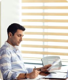 An entrepreneur working in an office